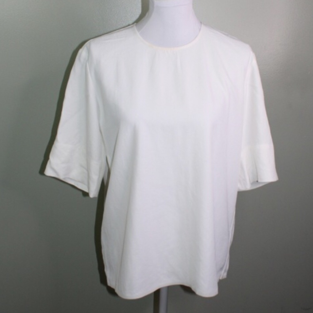 EVERLANE WOMEN’S WHITE BACK ZIP SHIRT SZ 4